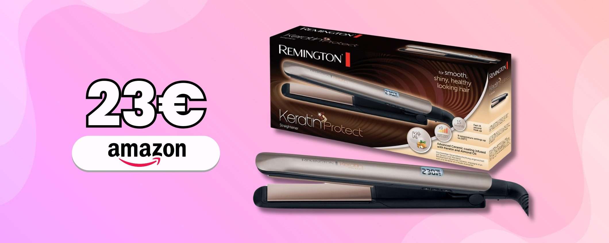 Occasione lampo per la piastra in ceramica Remington: 23€ ed è tua Occasione lampo per la piastra in ceramica Remington: 23€ ed è tua