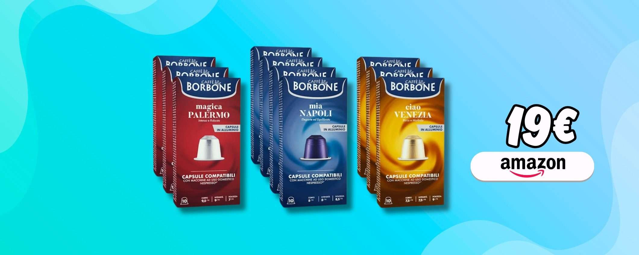 Caffè Borbone Kit Degustazione con 100 capsule in alluminio a 0,19€ cad Caffè Borbone Kit Degustazione con 100 capsule in alluminio a 0,19€ cad