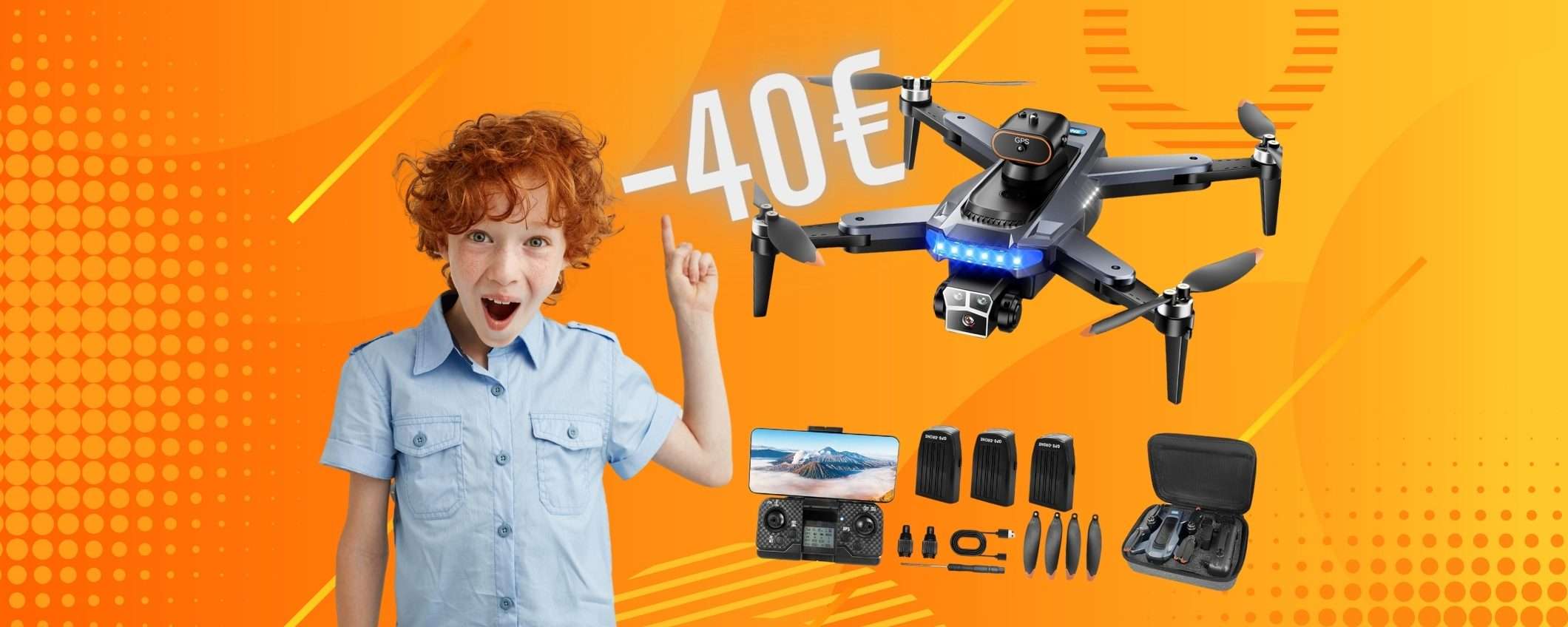 Drone con telecamera 4K, 3 batterie incluse, controller e valigetta (-40€) Drone con telecamera 4K, 3 batterie incluse, controller e valigetta (-40€)