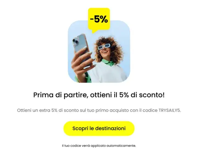 extra sconto 5 per cento saily