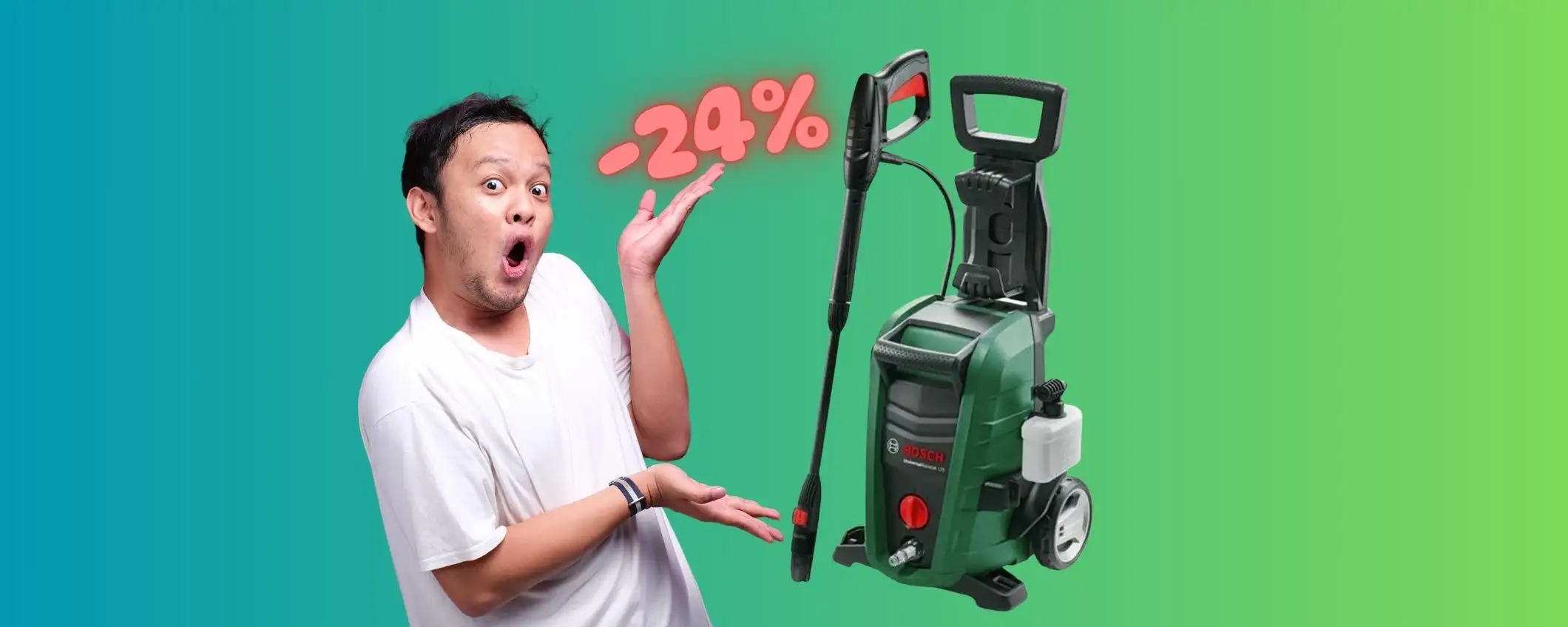 Idropulitrice Bosch con pressione da 135 bar per pulire di tutto (-24%) Idropulitrice Bosch con pressione da 135 bar per pulire di tutto (-24%)