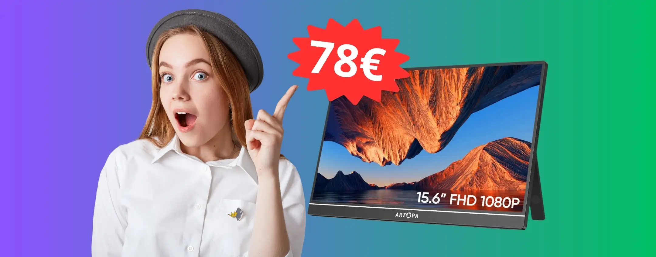 Monitor portatile ARZOPA da 15,6″ a soli 78€ è un’OFFERTA UNICA