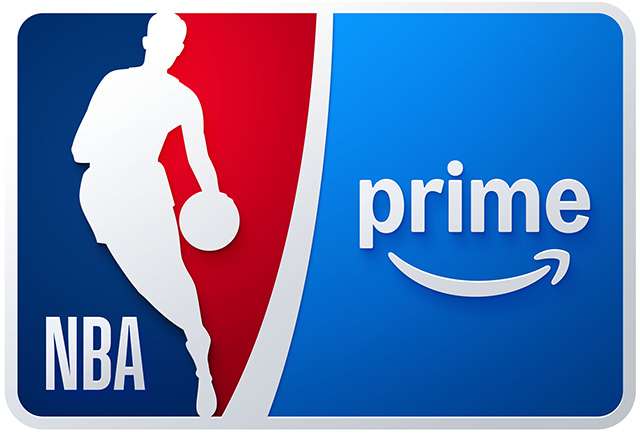 Il logo che sancisce l'accordo tra Amazon e NBA per lo streaming su Prime Video