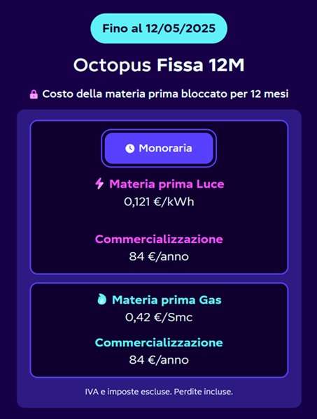octopus fissa 12 mesi 12 maggio 2025
