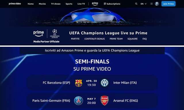 psg arsenal prime video amazon