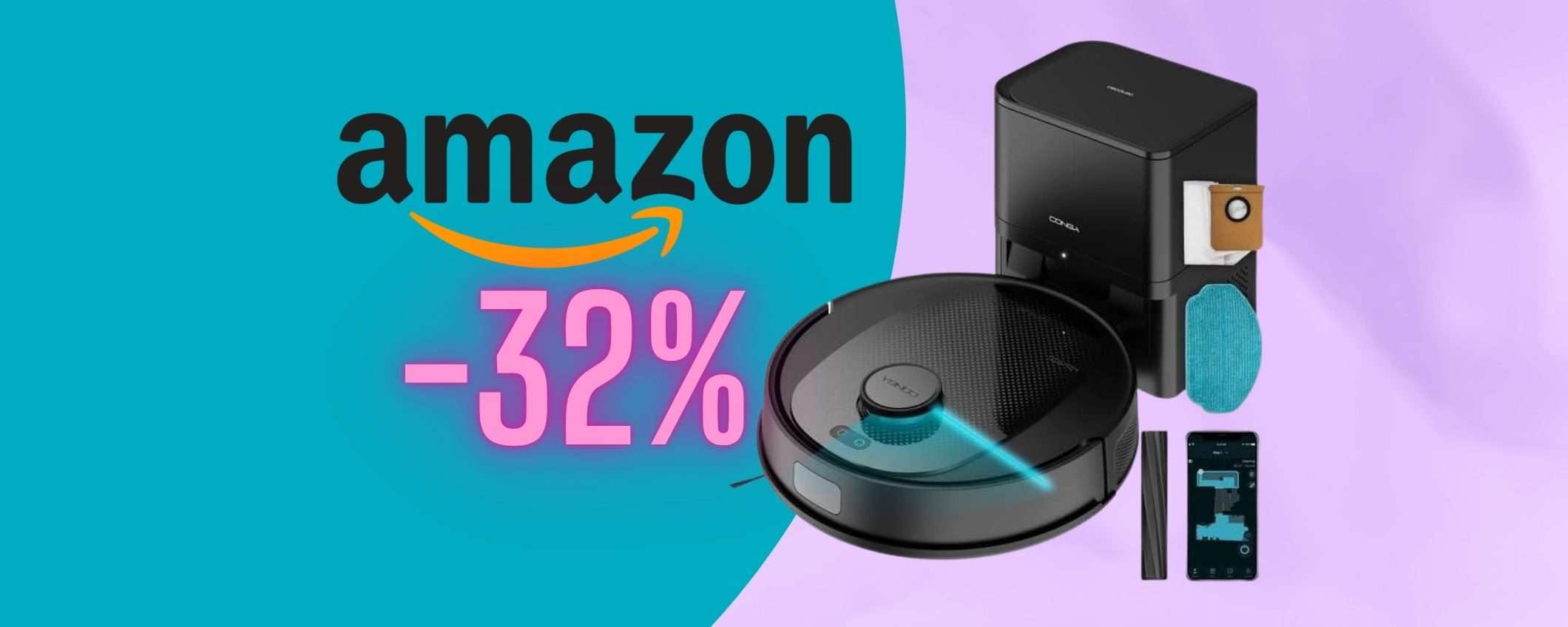 Robot aspirapolvere e lavapavimenti Conga 7690 in grande sconto al 32% Robot aspirapolvere e lavapavimenti Conga 7690 in grande sconto al 32%