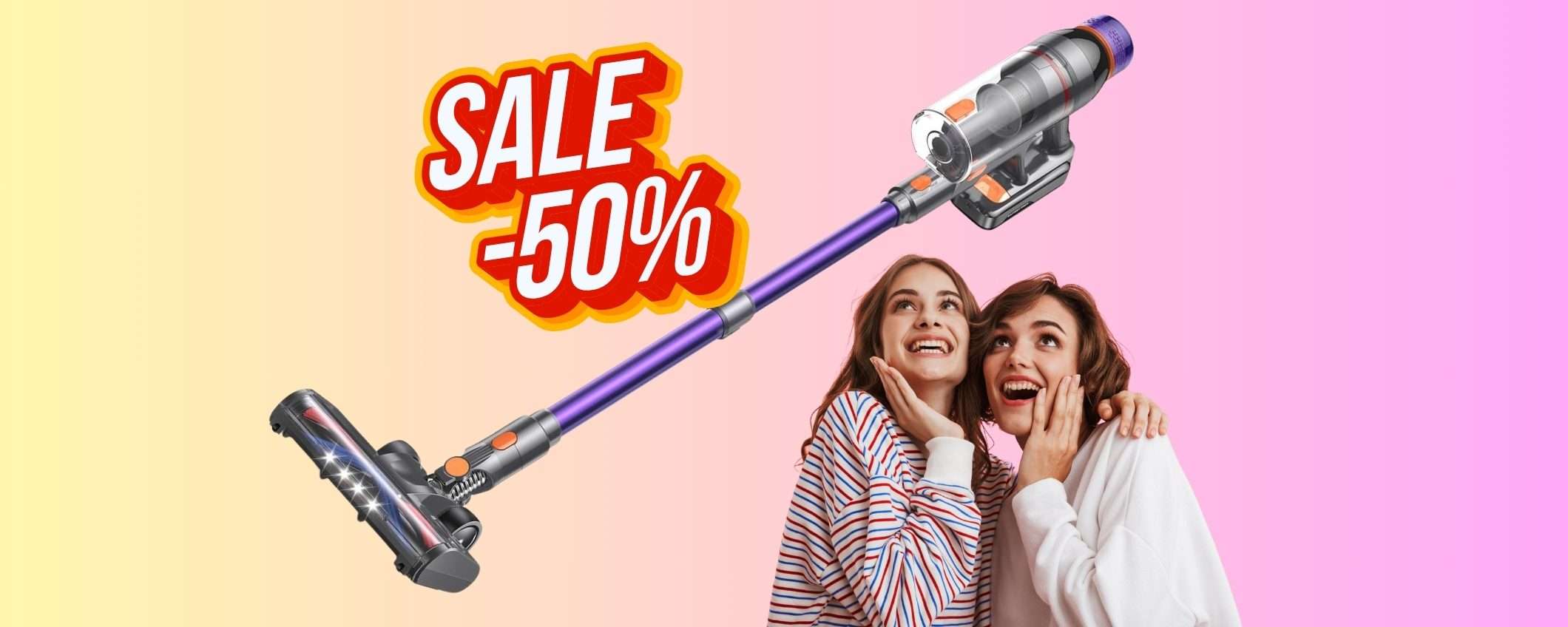 Scopa elettrica potentissima, leggera e con tanti accessori ora al 50% in meno Scopa elettrica potentissima, leggera e con tanti accessori ora al 50% in meno