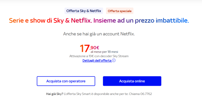 sky netflix insieme offerta