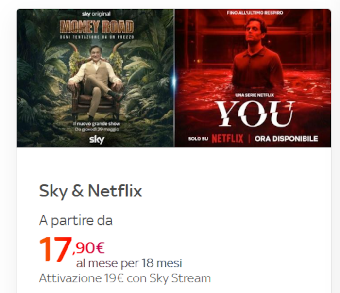 sky netflix insieme offerta promo-