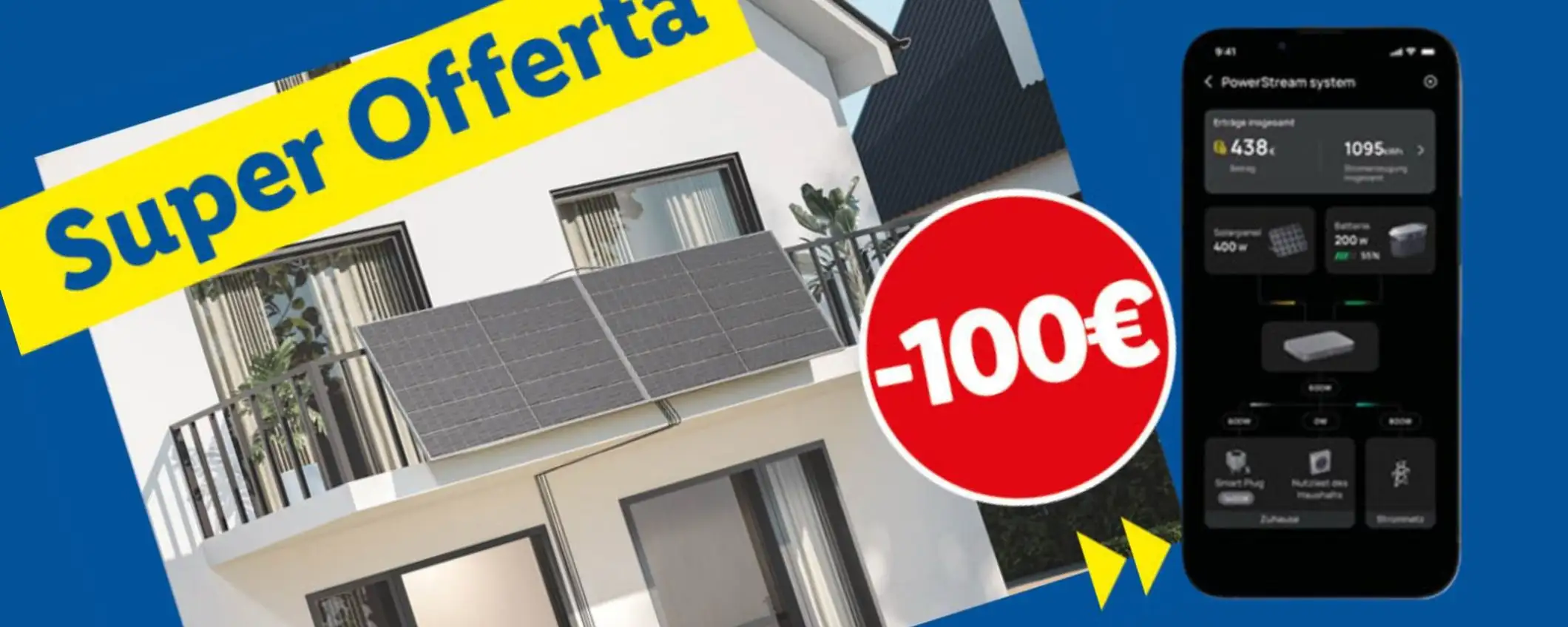 Lidl SPIAZZA TUTTI: solare da balcone a 249€ (kit completo con 2 pannelli) Lidl SPIAZZA TUTTI: solare da balcone a 249€ (kit completo con 2 pannelli)