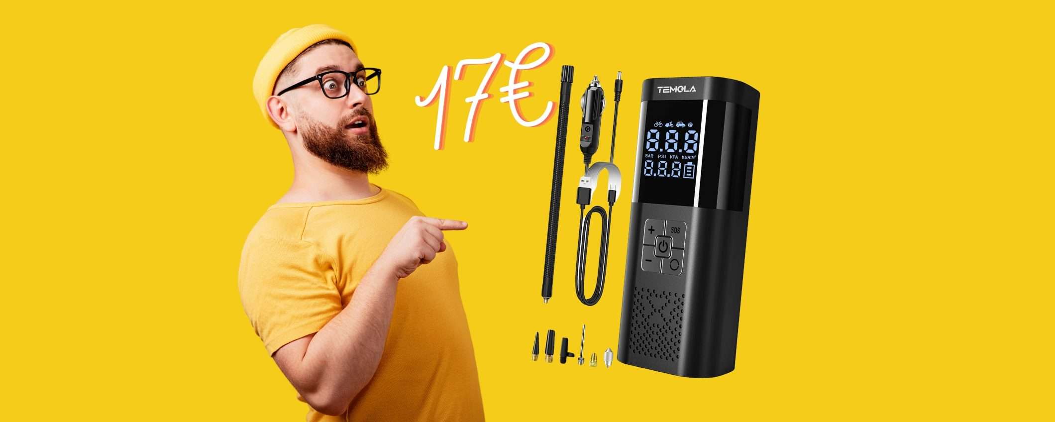 Solo 17€ per avere questo compressore portatile per viaggiare sereno Solo 17€ per avere questo compressore portatile per viaggiare sereno