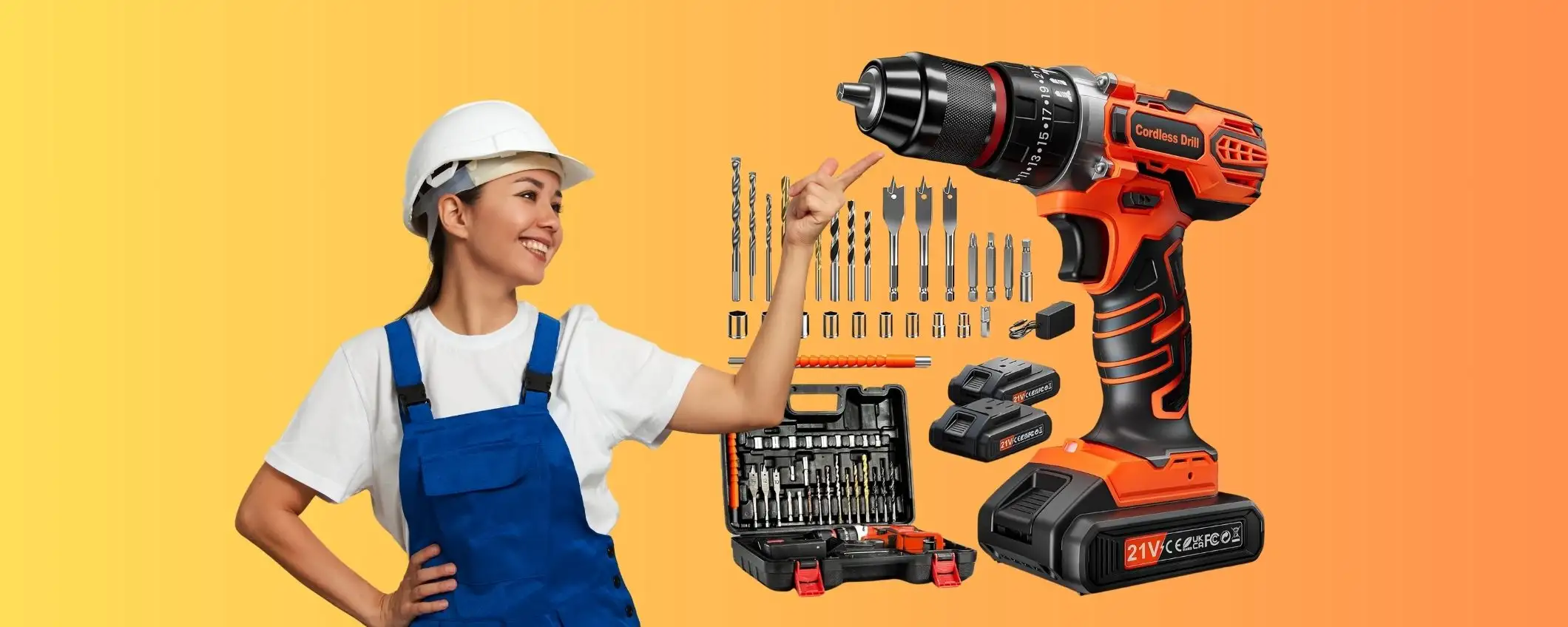 Trapano avvitatore, valigetta, tantissimi accessori e due batterie tuo a 52€ Trapano avvitatore, valigetta, tantissimi accessori e due batterie tuo a 52€