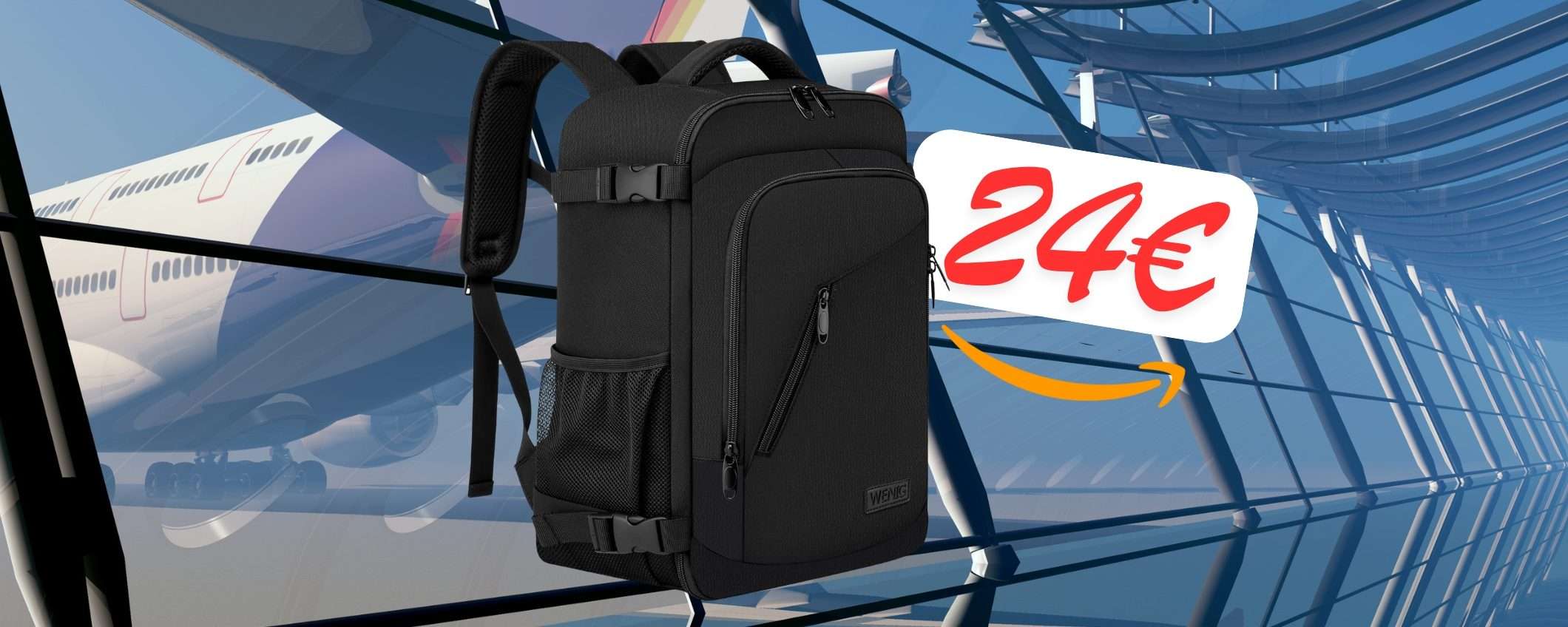 Viaggia sereno su Ryanair e altre compagnie low cost con questo zaino a 24€ Viaggia sereno su Ryanair e altre compagnie low cost con questo zaino a 24€