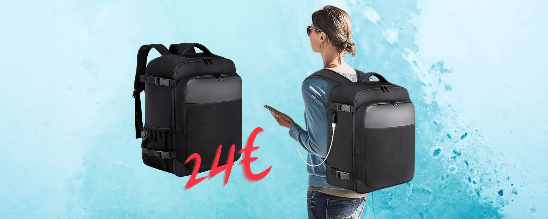 Volare non è mai stato così semplice: zaino da viaggio compatto e capiente a 24€