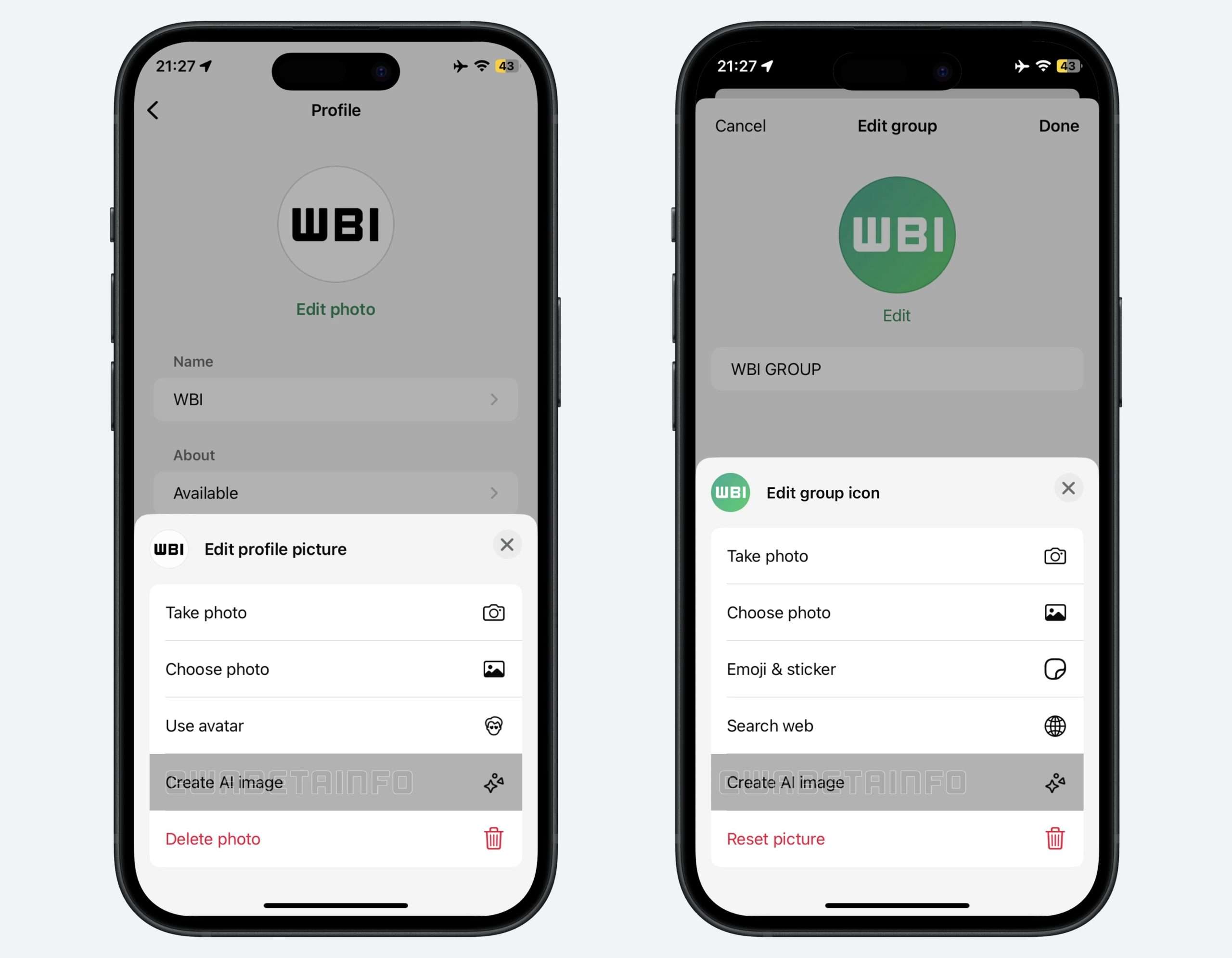 whatsapp creare foto profilo ai
