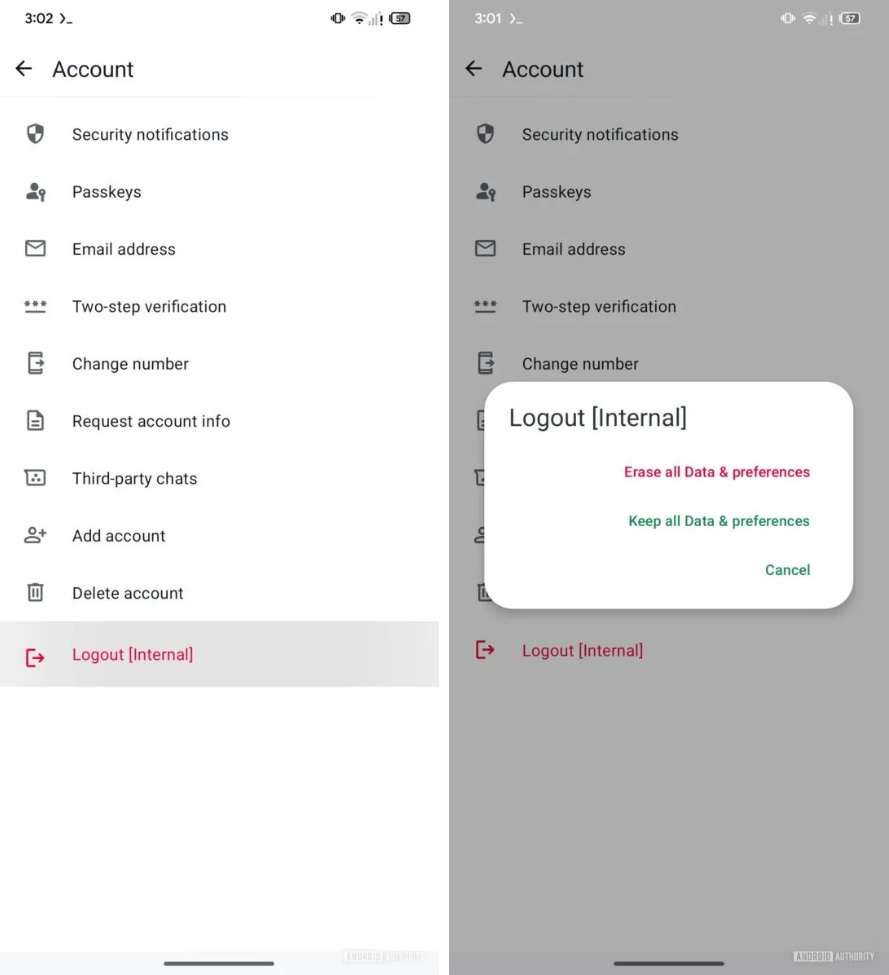 whatsapp logout disconnettersi