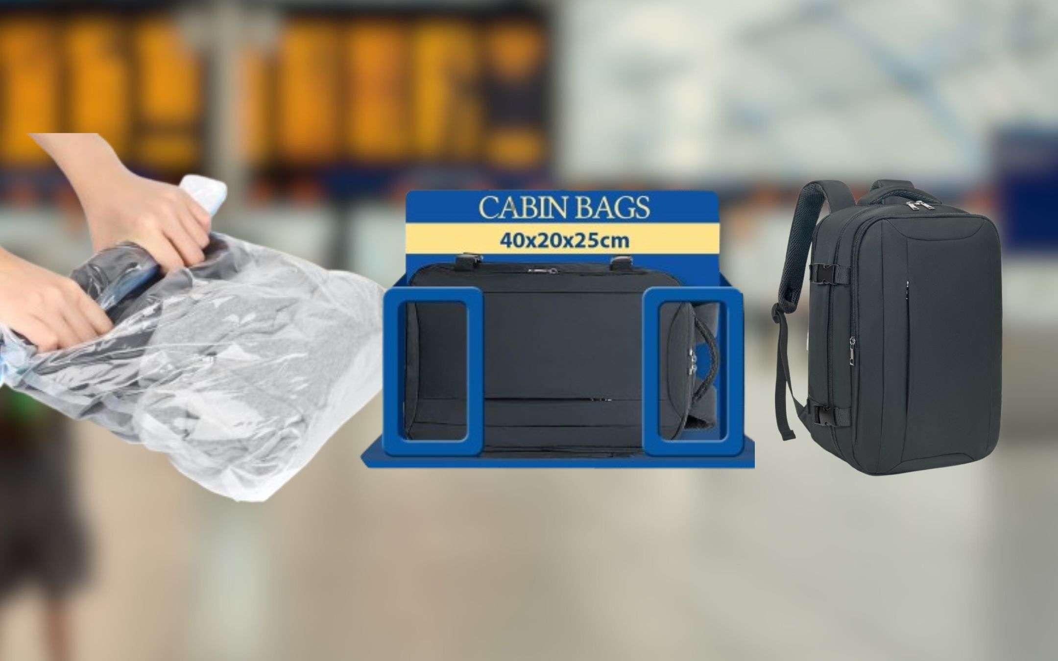 Zaino per RyanAir 40X20X25 e SOTTOVUOTO: basta spreco di soldi per i bagagli