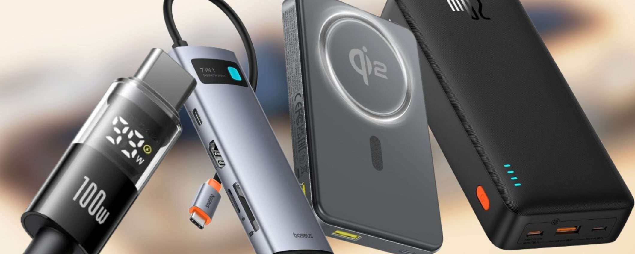 Baseus PREZZI PAZZI su Amazon: accessori tech premium da 7,99€ a meno di 30€