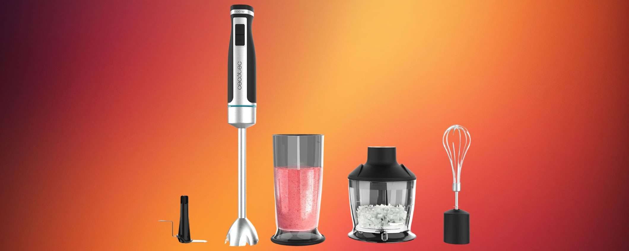 Frullatore a immersione Cecotec con accessori: offerta LIMITATA su Amazon