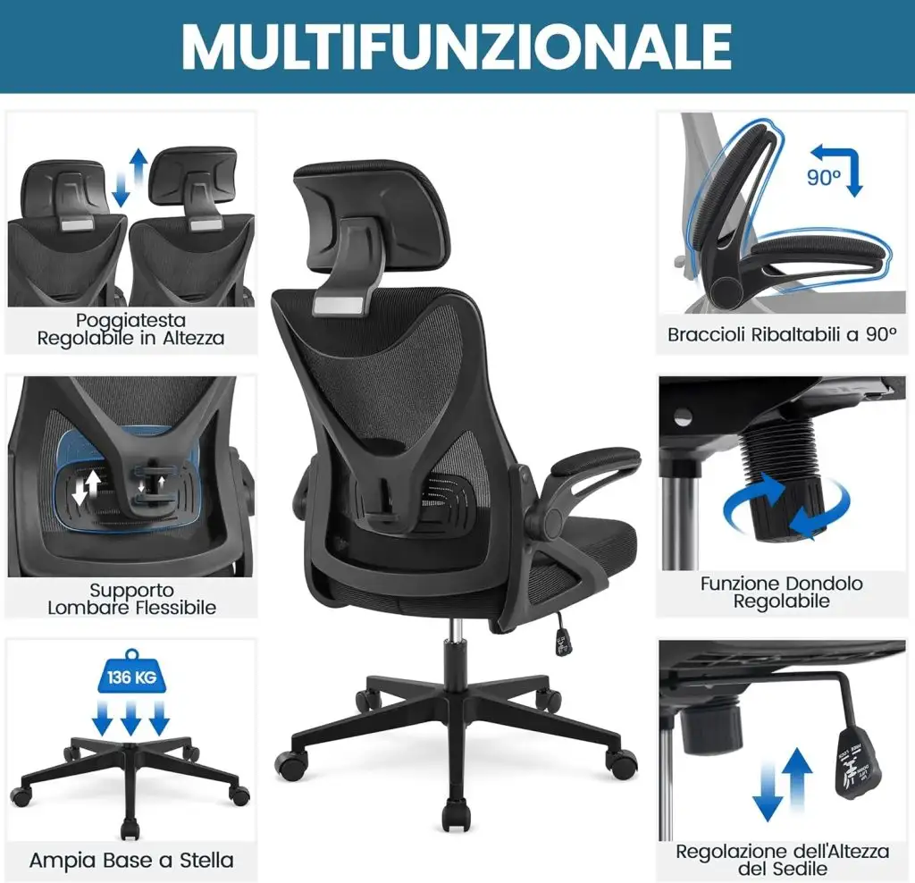 Sedia ufficio ergonomica