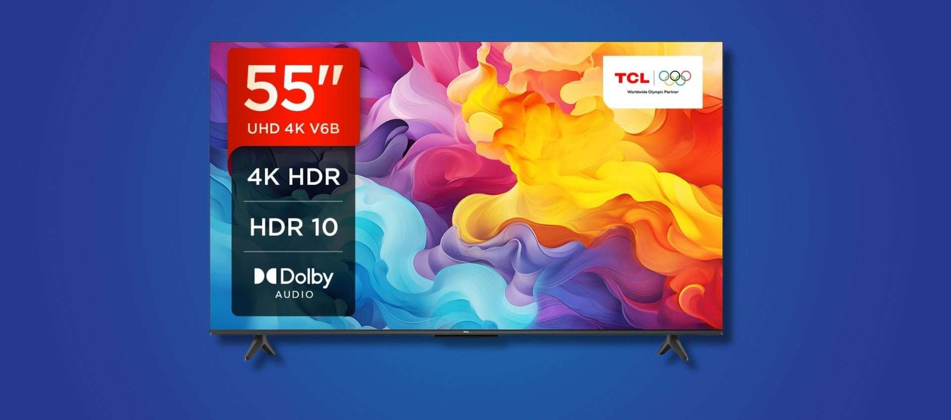 TCL 55V6B 55” 4K a 295€: Google TV UHD con Dolby Audio e sconto del 41% su Amazon TCL 55V6B 55” 4K a 295€: Google TV UHD con Dolby Audio e sconto del 41% su Amazon