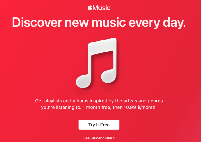 apple music gratis offerta