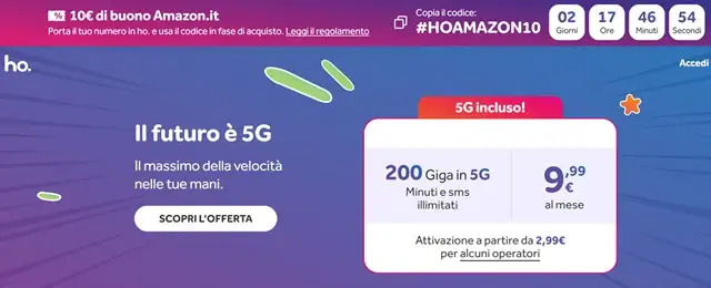 buono amazon 10 euro ho mobile