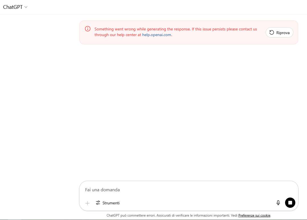 ChatGPT non funziona in tutto il mondo: il chatbot down da ore, cosa ...