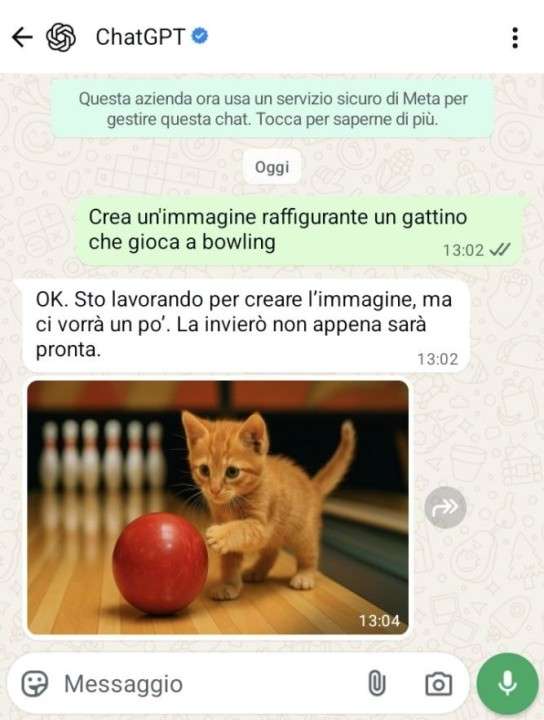come creare immagini con chatgpt su whatsapp