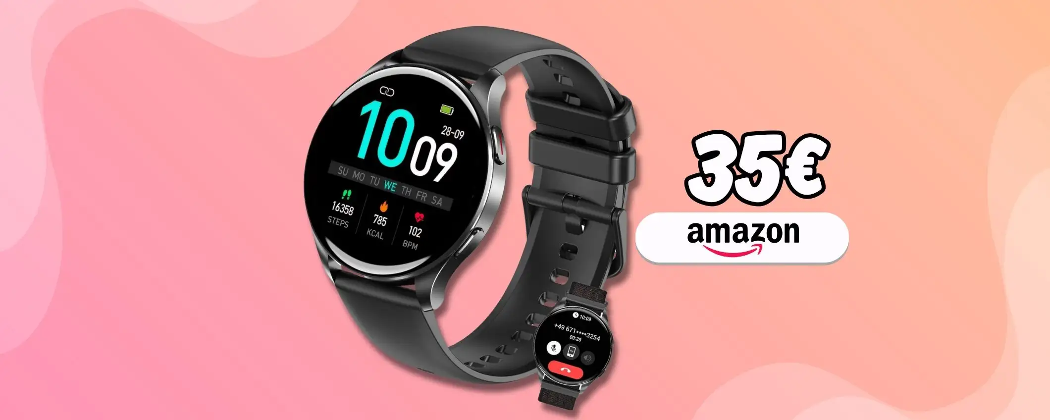 Smartwatch IOWODO per sport, salute e chiamate Bluetooth a soli 35€ Smartwatch IOWODO per sport, salute e chiamate Bluetooth a soli 35€
