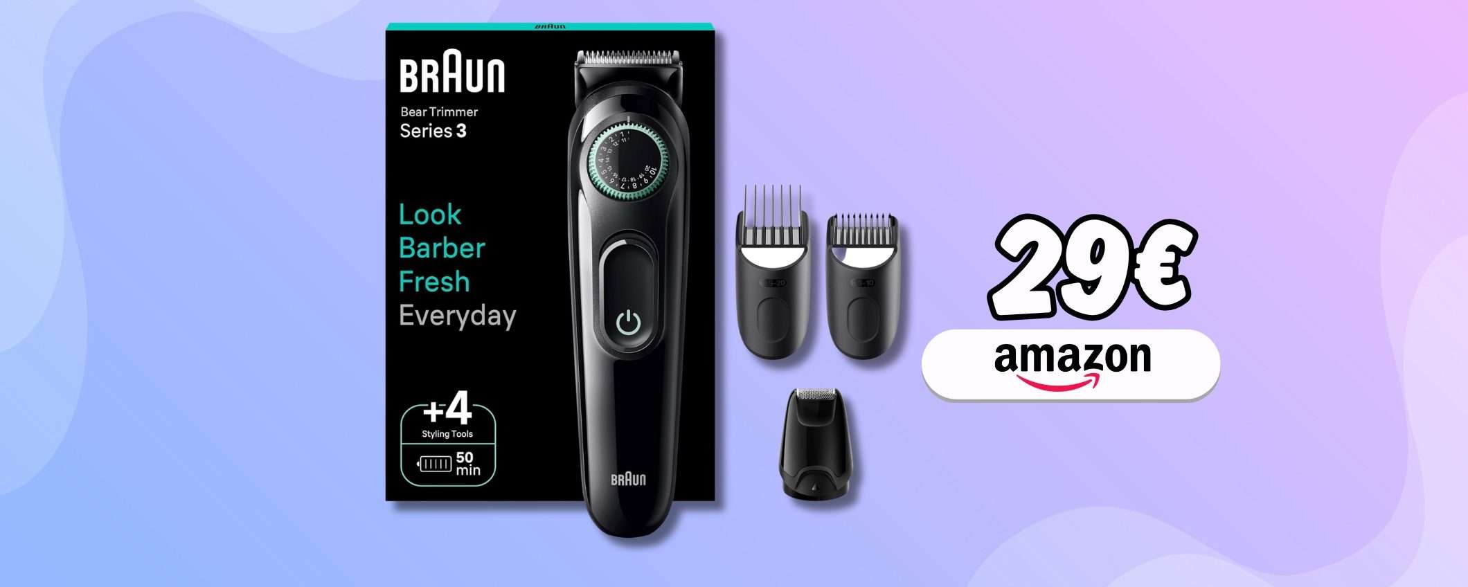 Braun Series 3 per barba e capelli curati alla perfezione con soli 29€