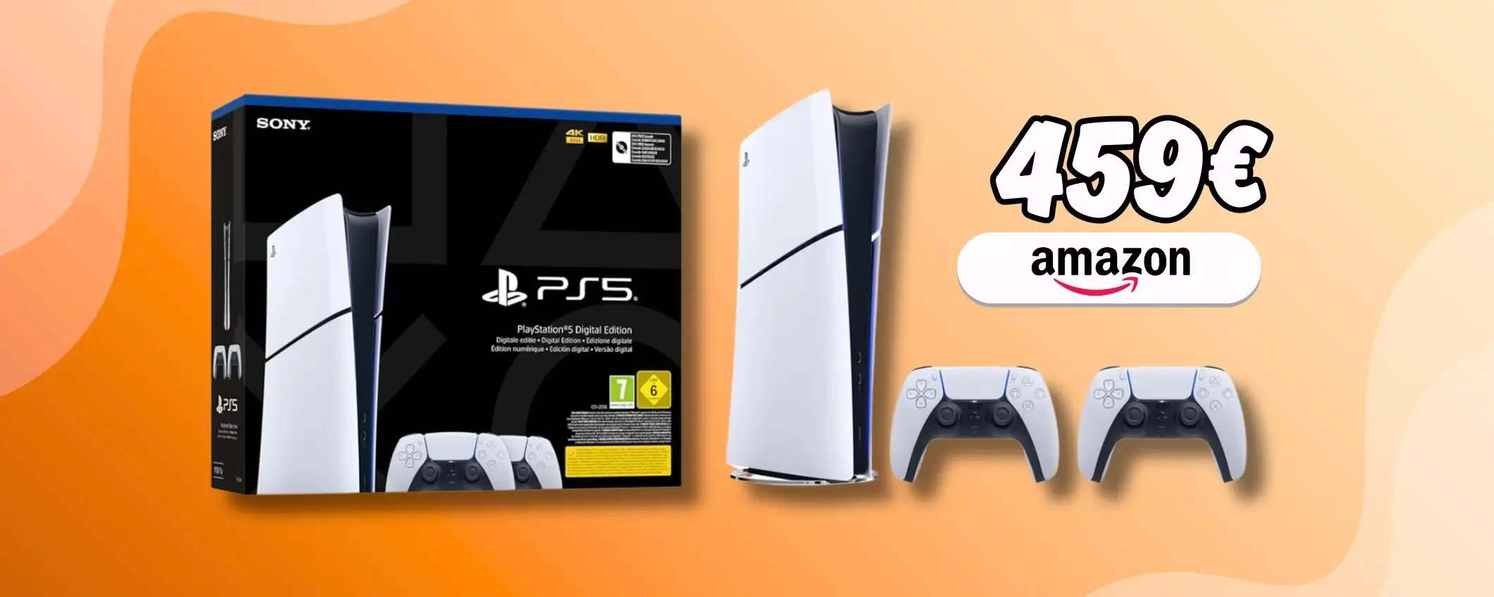 PlayStation 5 Digital + 2 DualSense in sconto su Amazon (-18%) PlayStation 5 Digital + 2 DualSense in sconto su Amazon (-18%)