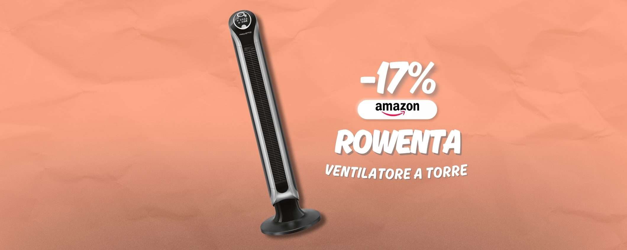 Fresco telecomandato con il ventilatore a torre Rowenta: dimensioni mini Fresco telecomandato con il ventilatore a torre Rowenta: dimensioni mini