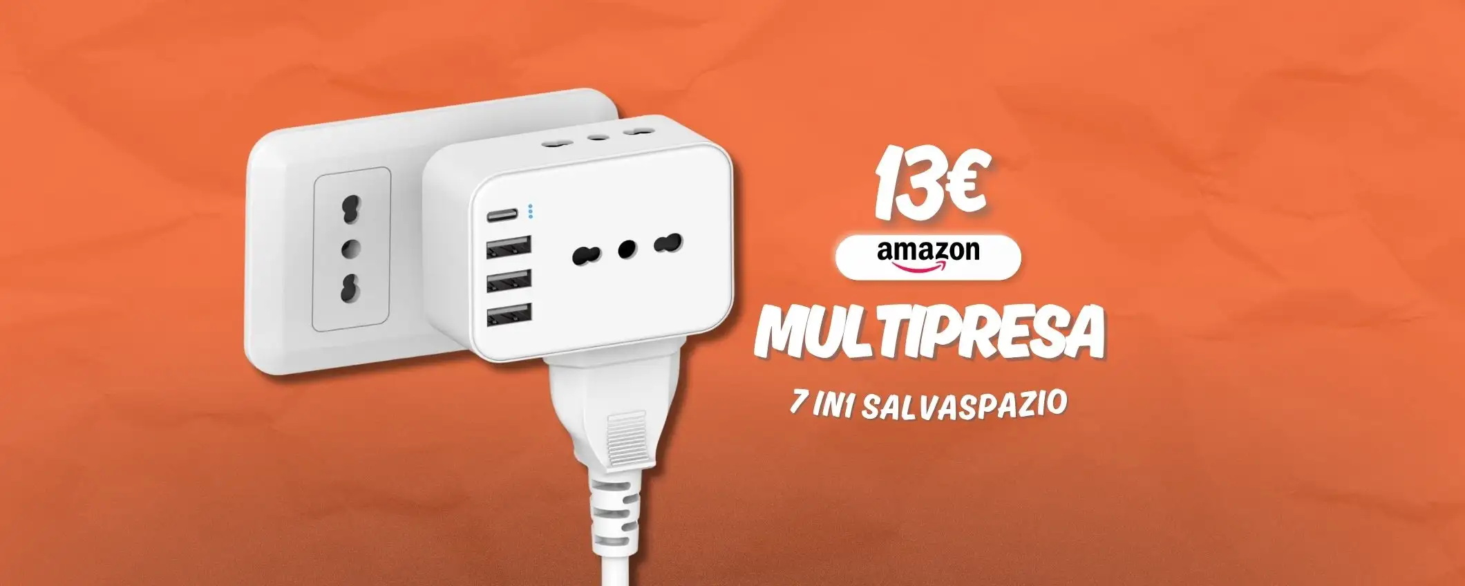 La comodità fatta a multipresa: 7 in 1 con soluzione salvaspazio, soli 13€ La comodità fatta a multipresa: 7 in 1 con soluzione salvaspazio, soli 13€