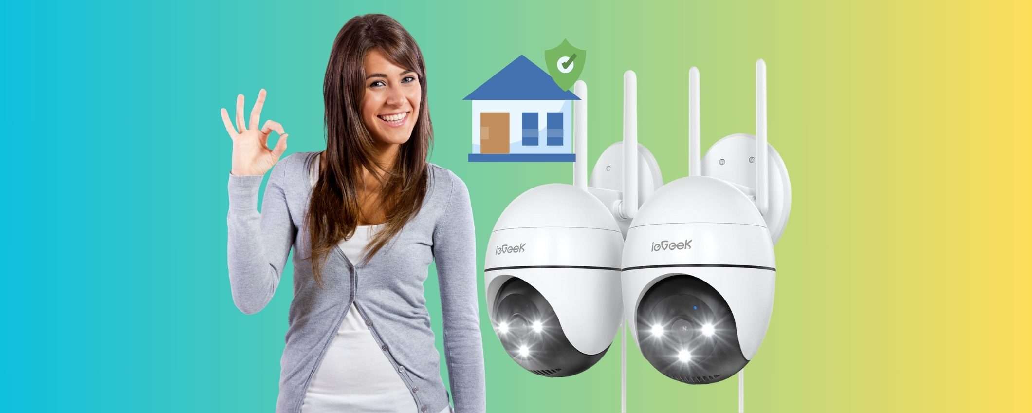 Due videocamere di sorveglianza con ottima visione e allarme per casa sicura