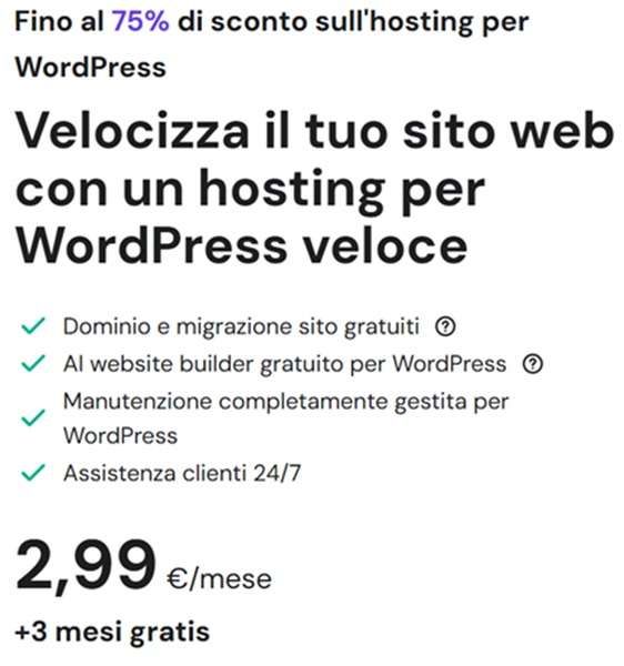 hosting wordpress 2,99 euro hostinger