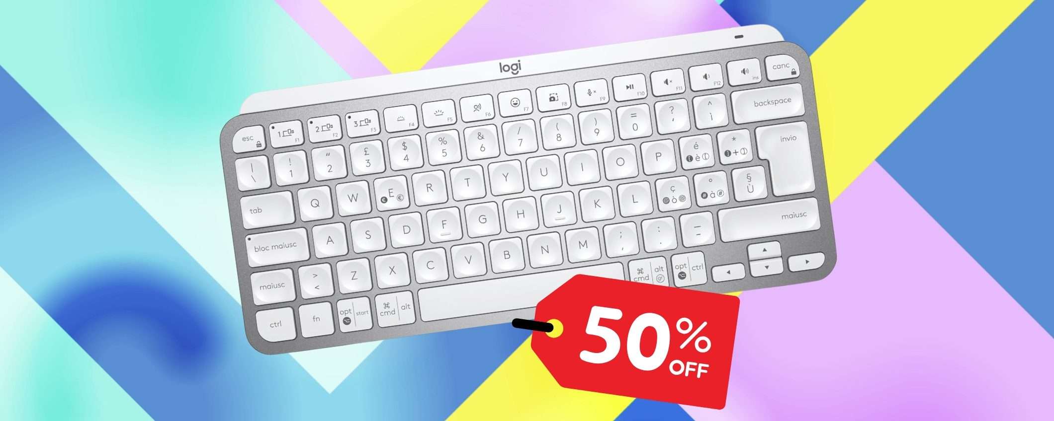 Logitech MX Keys Mini: la migliore tastiera compatta in PROMO al 50% Logitech MX Keys Mini: la migliore tastiera compatta in PROMO al 50%