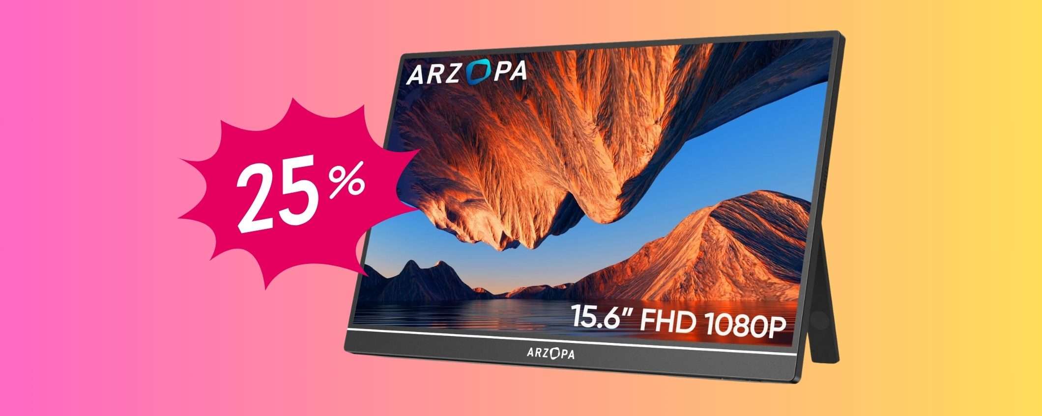 Monitor portatile ARZOPA da 15,6 pollici in OFFERTA al 25% in meno Monitor portatile ARZOPA da 15,6 pollici in OFFERTA al 25% in meno