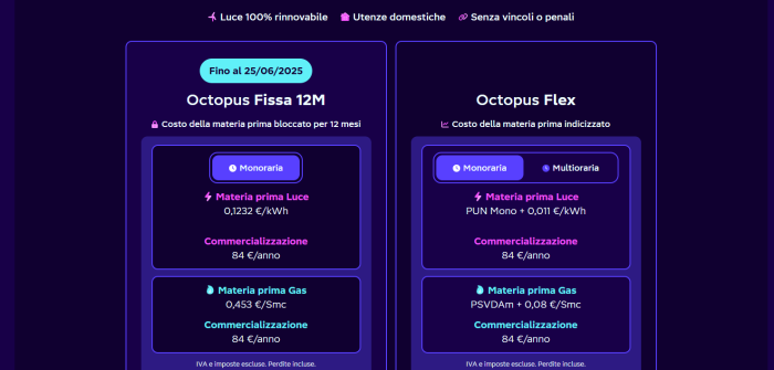 octopus offerta