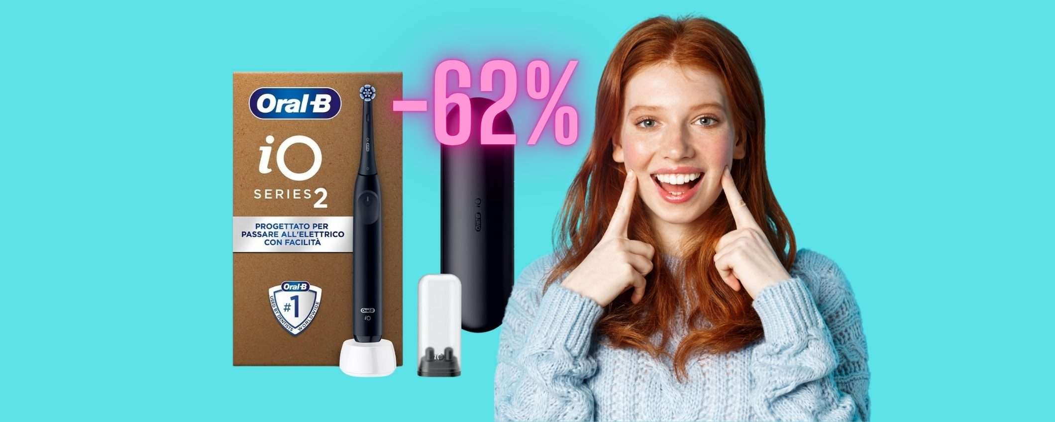 Oral-B io serie 2 con custodia da viaggio e dentifricio al 62% in meno Oral-B io serie 2 con custodia da viaggio e dentifricio al 62% in meno