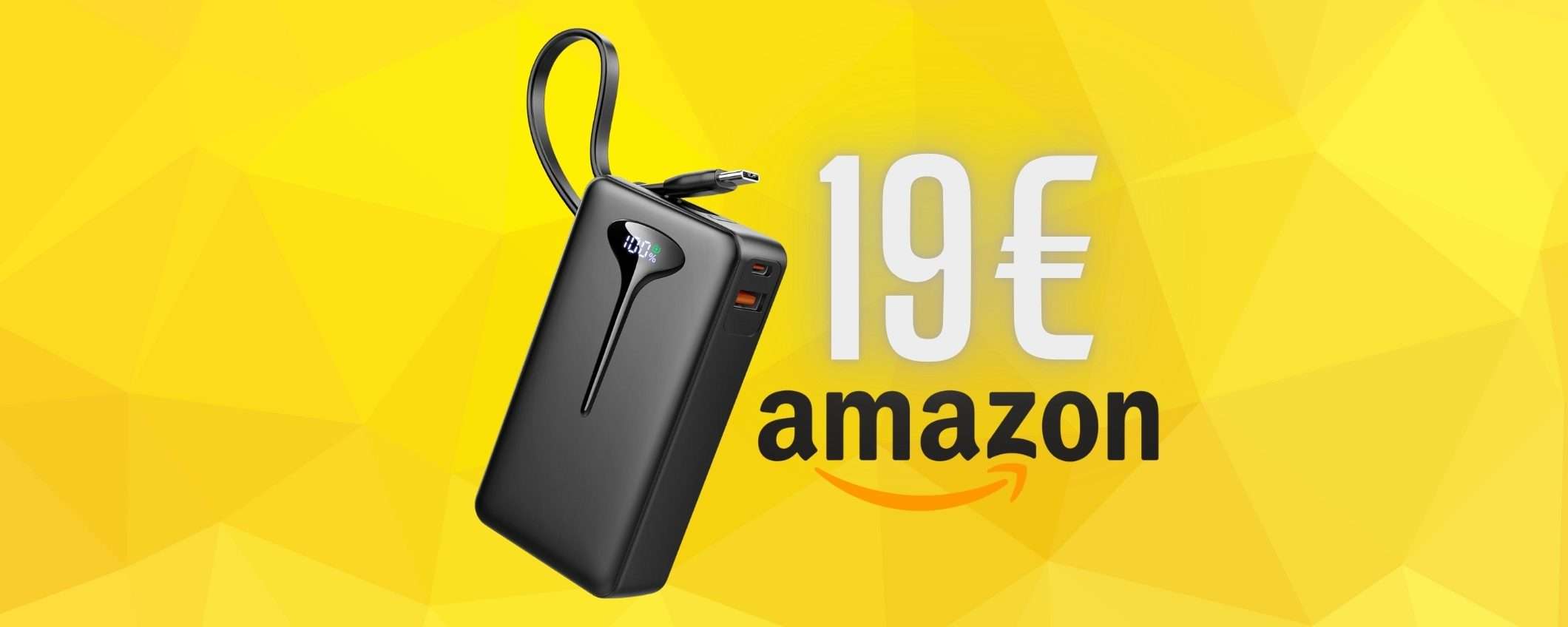Power Bank da 10000mAh a soli 19€: cavo integrato e 3 porte USB Power Bank da 10000mAh a soli 19€: cavo integrato e 3 porte USB