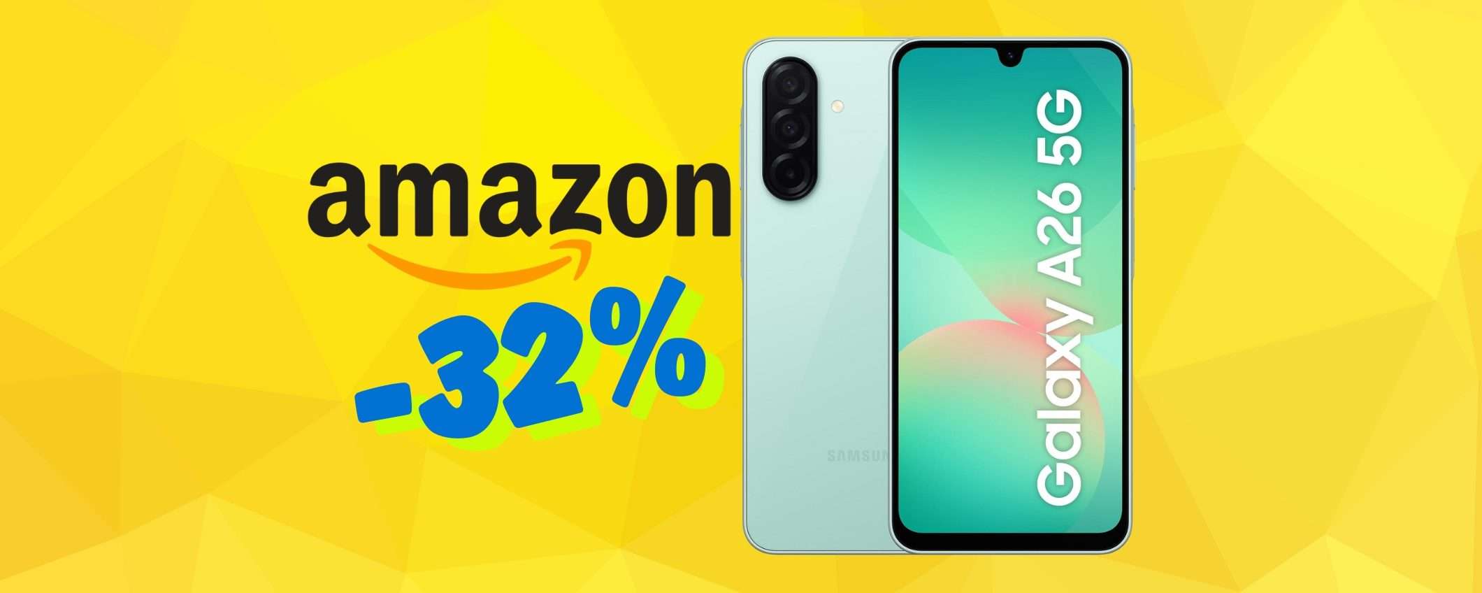 Samsung Galaxy A26 5G è uno dei migliori medio gamma e ora al 32% Samsung Galaxy A26 5G è uno dei migliori medio gamma e ora al 32%