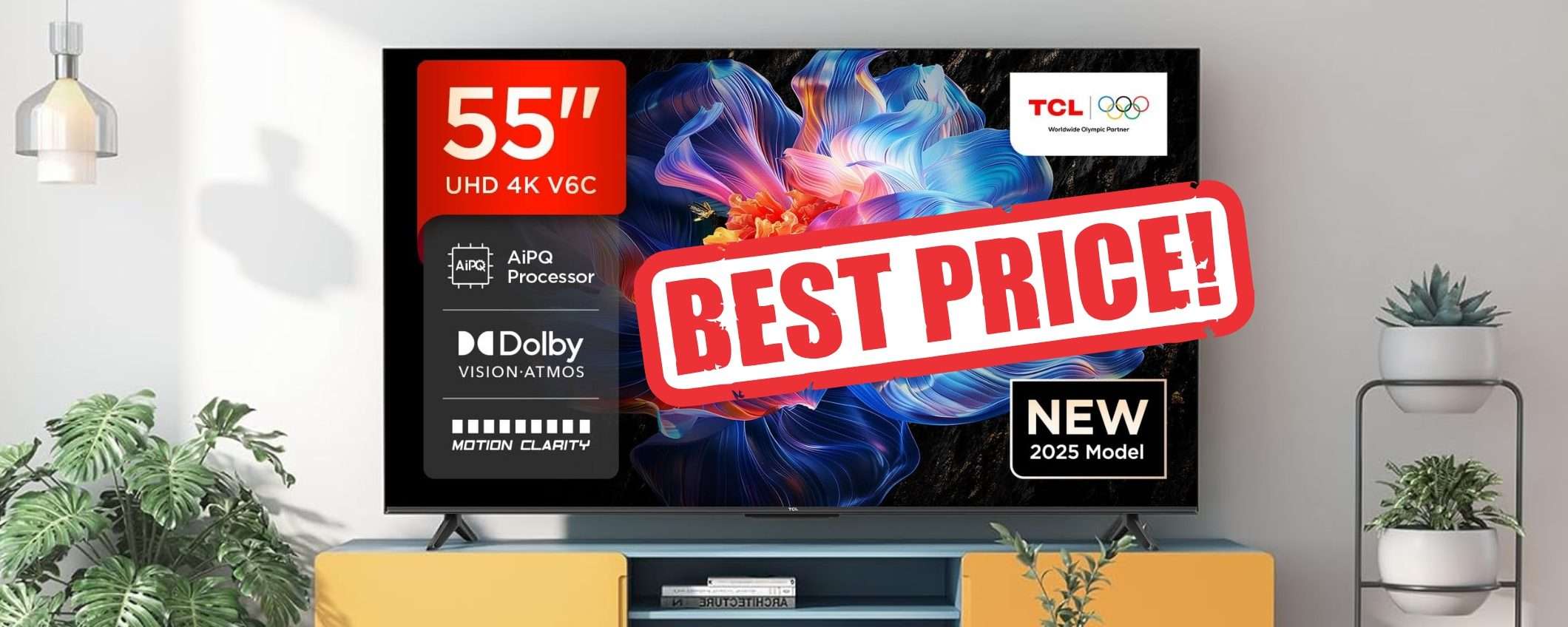 Smart TV TCL da 55 pollici, HDR 4K e tecnologia Google TV a 329€ Smart TV TCL da 55 pollici, HDR 4K e tecnologia Google TV a 329€
