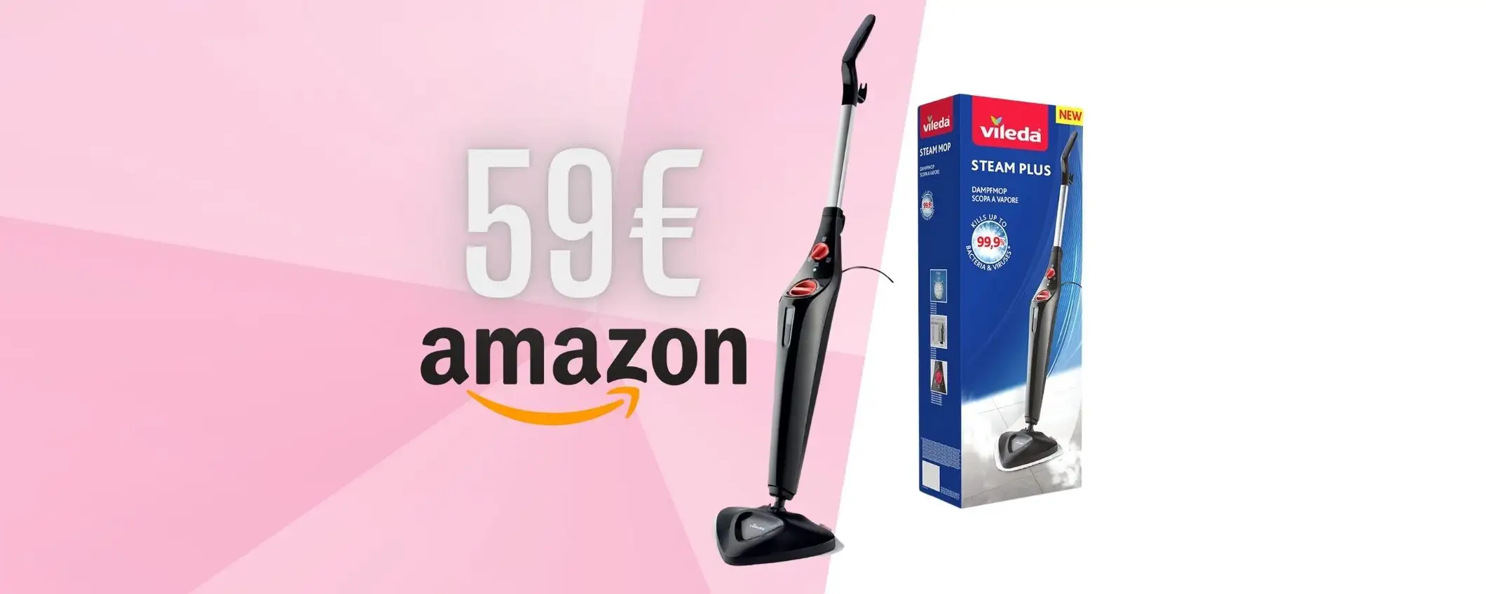 Vileda Steam PLUS: la scopa a vapore che elimina tutti i batteri tua a 59€ Vileda Steam PLUS: la scopa a vapore che elimina tutti i batteri tua a 59€