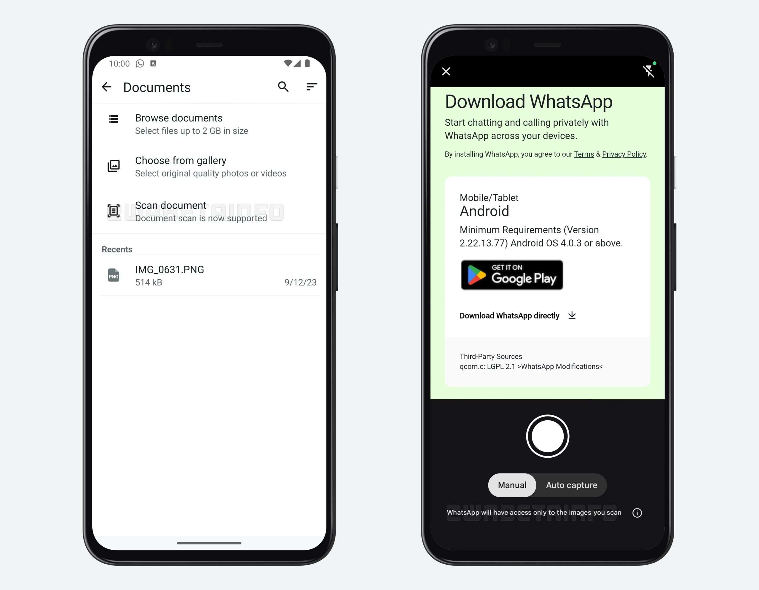 whatsapp scansione documenti