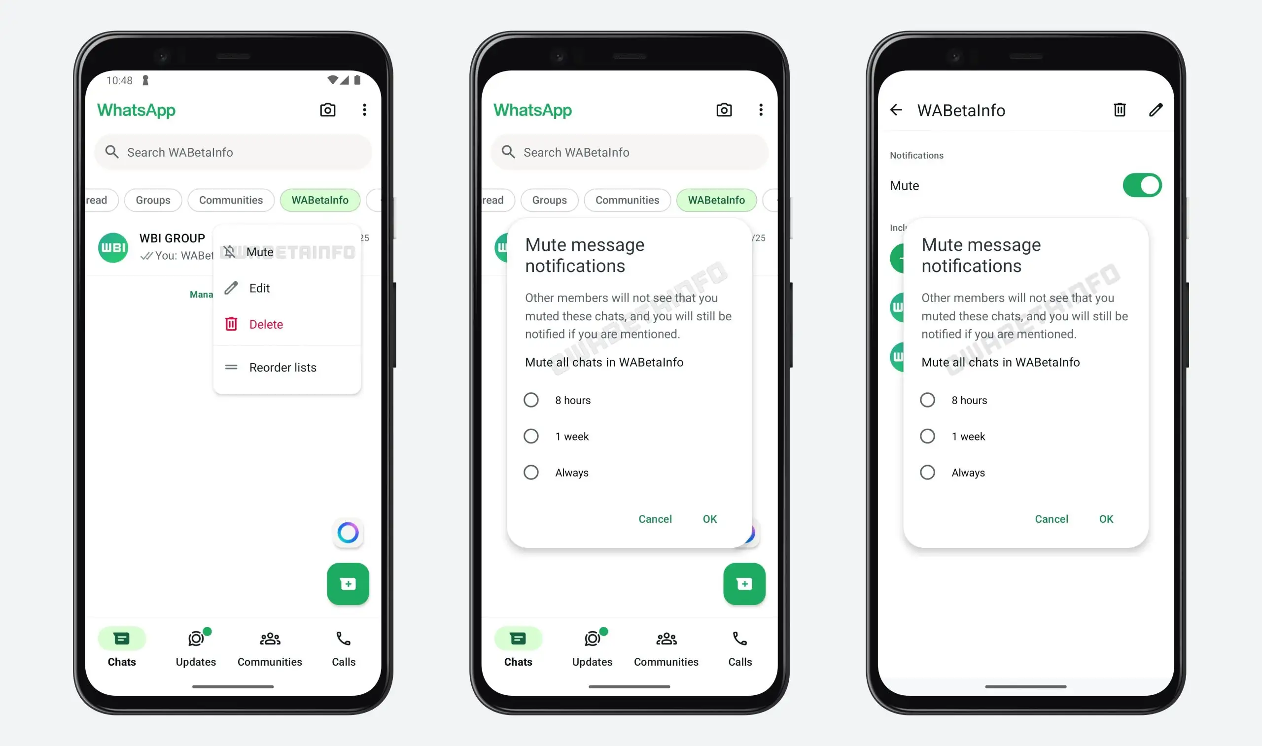whatsapp silenziare chat filtro