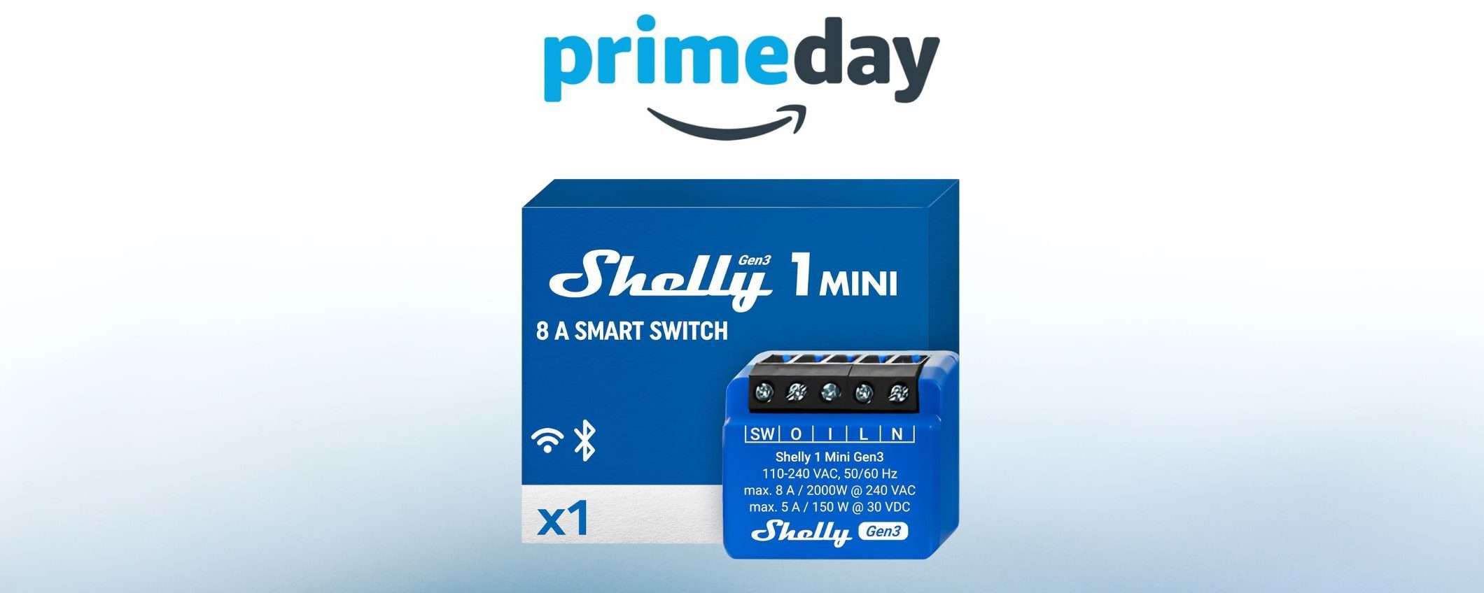 Offerta Prime Day Shelly: relè smart WiFi e Bluetooth a soli 11,99 euro (-40%) Offerta Prime Day Shelly: relè smart WiFi e Bluetooth a soli 11,99 euro (-40%)