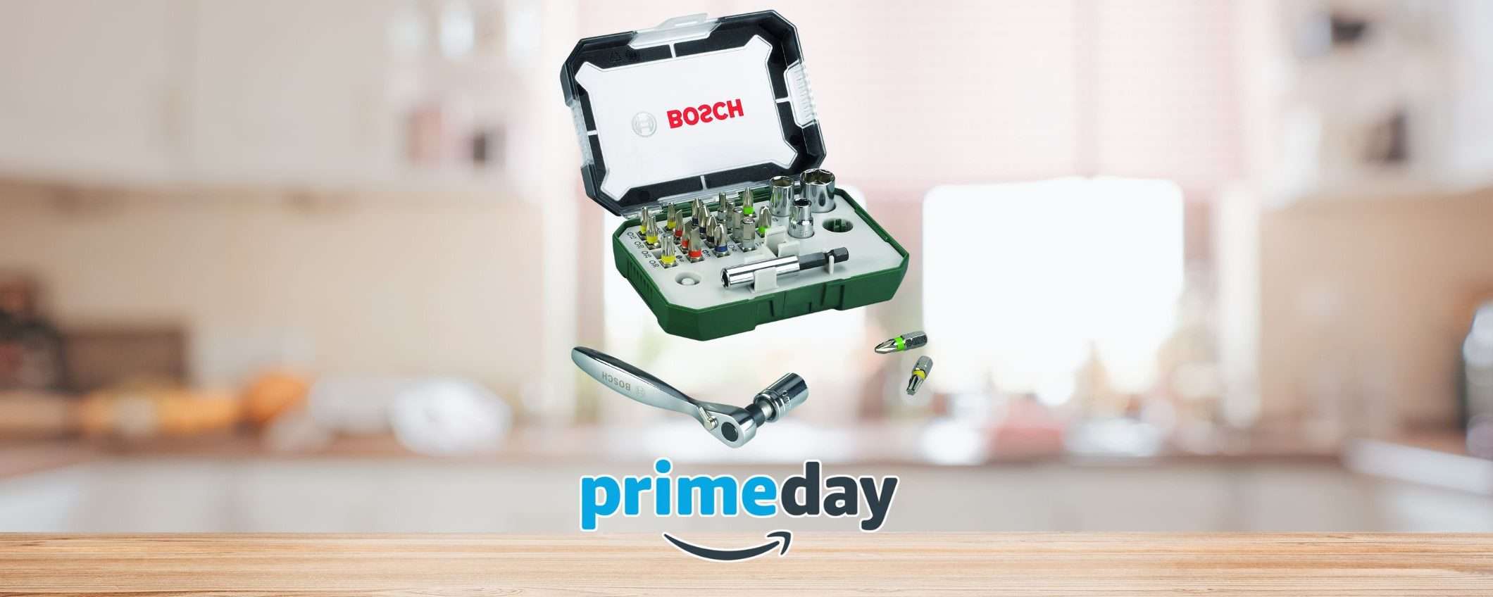 Prime Day da impazzire: set Bosch da 26 pezzi a prezzo CROLLATO fino a mezzanotte