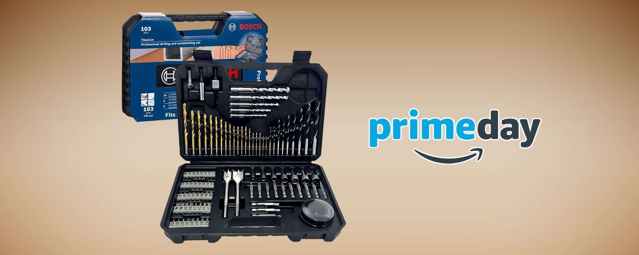 Il set DEFINITIVO Bosch da 103 pezzi in promo WOW su Amazon per i Prime Day (-43%) Il set DEFINITIVO Bosch da 103 pezzi in promo WOW su Amazon per i Prime Day (-43%)