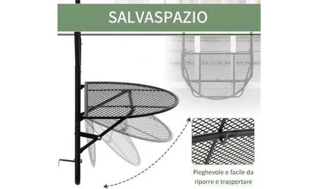 Tavolino da ringhiera pieghevole